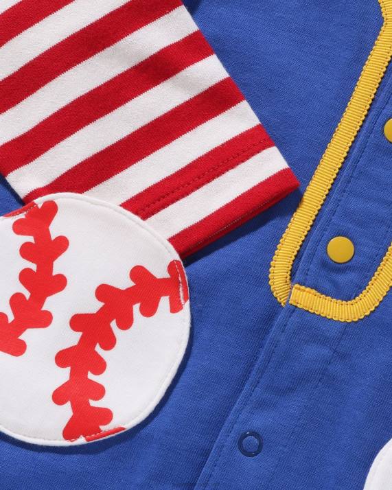 A Bathing Ape børn hoop baseball skjorte lagdelte bukser HH6J1568 blå