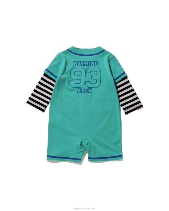 A Bathing Ape børn hoop baseball skjorte lagdelte bukser HH6J1569 mynte