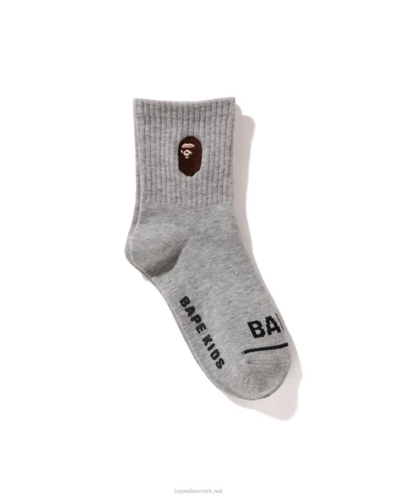 A Bathing Ape børn hoved rib sokker HH6J1679 grå
