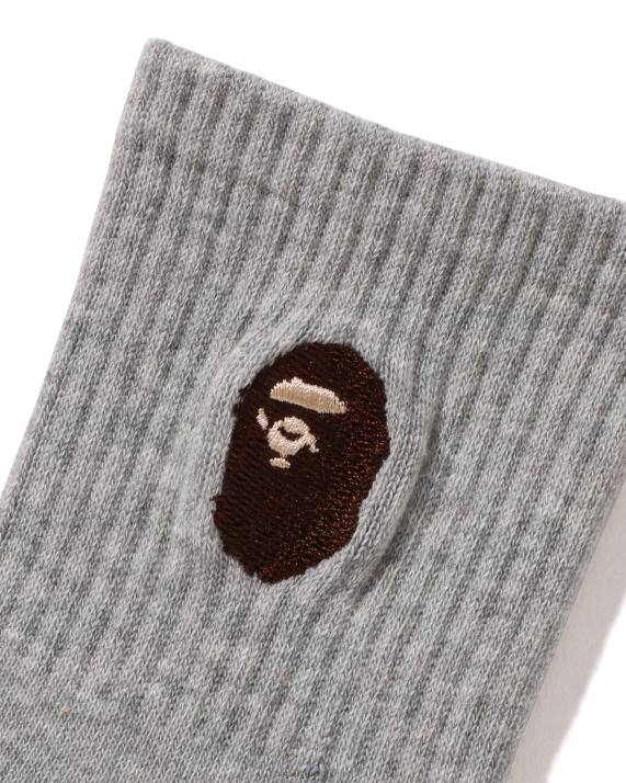 A Bathing Ape børn hoved rib sokker HH6J1679 grå