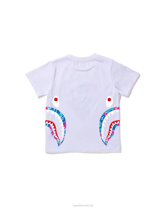A Bathing Ape børn marmor camo side haj t-shirt HH6J1614 hvid