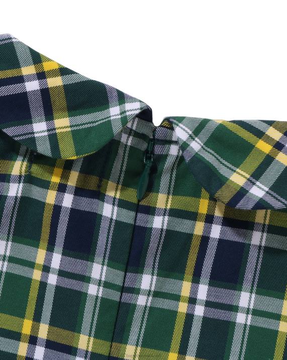A Bathing Ape børn mini ternet rund krave onepiece HH6J1326 militærgrøn