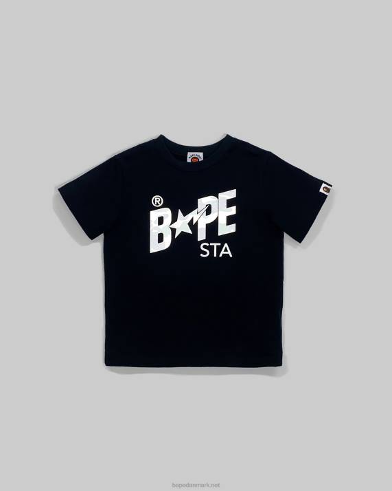 A Bathing Ape børn reflektor 1 camo logo t-shirt HH6J1662 sort