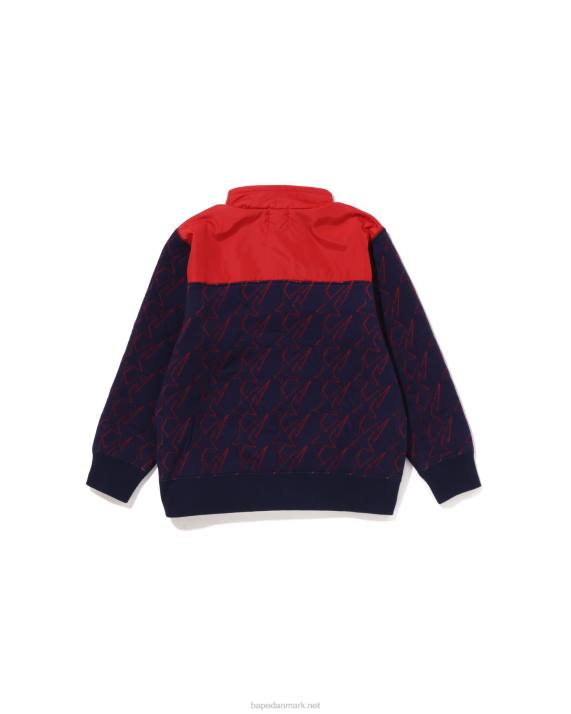 A Bathing Ape børn sta quiltende hoved halv snap sved HH6J1540 blå