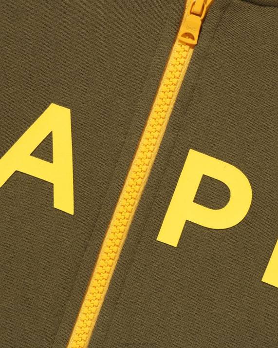 A Bathing Ape børn sta quiltende hættetrøje med lynlås HH6J1544 militærgrøn