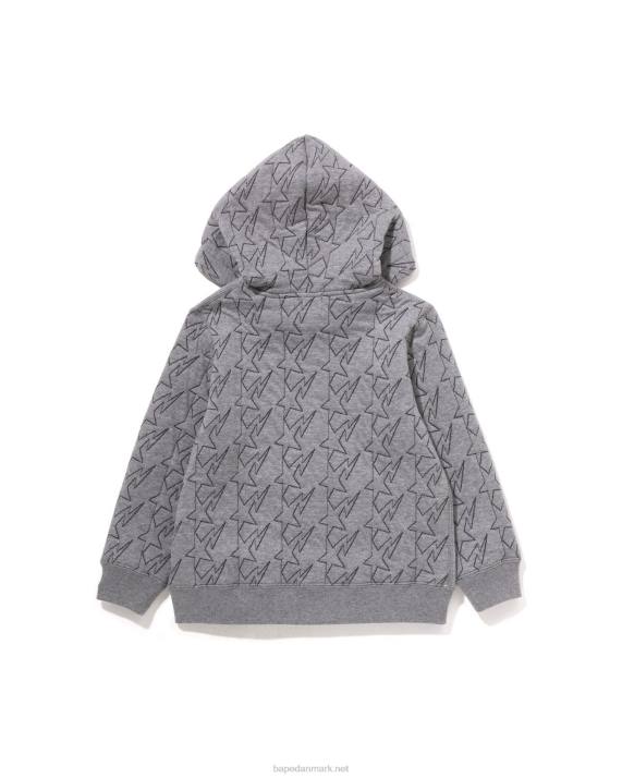 A Bathing Ape børn sta quiltende hættetrøje med lynlås HH6J1545 grå