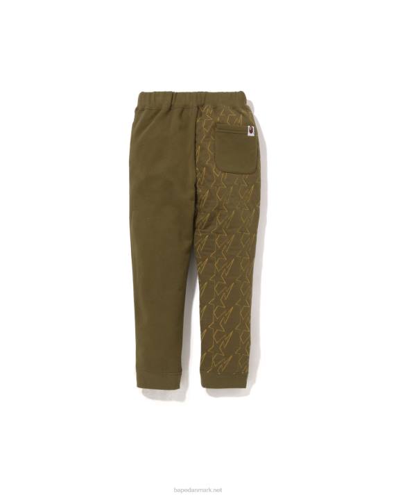 A Bathing Ape børn sta quiltende joggingbukser HH6J1541 militærgrøn
