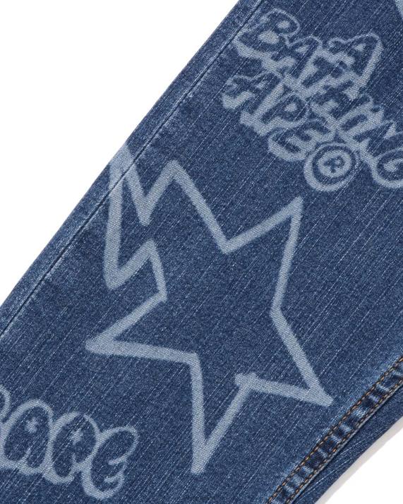 A Bathing Ape børn tilfældige sta denim bukser HH6J1464 Marine blå