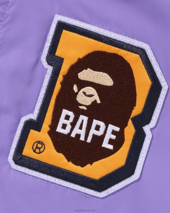 A Bathing Ape børn varsity jakke med head b patch HH6J1448 lilla
