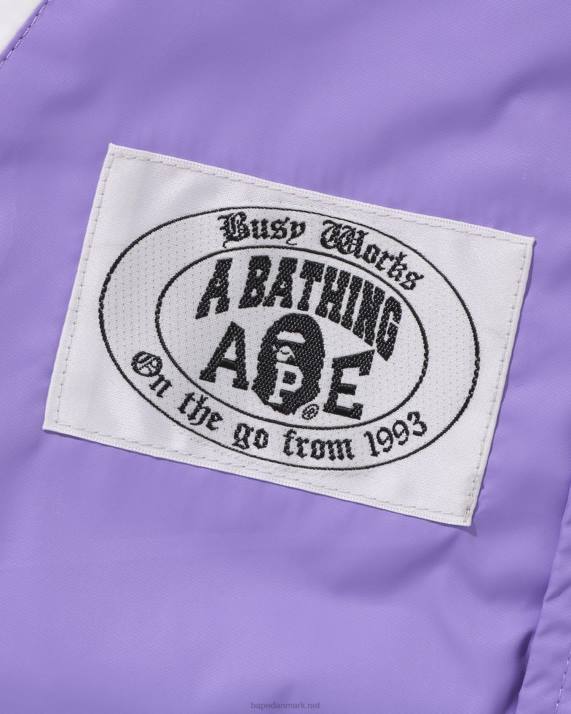 A Bathing Ape børn varsity jakke med head b patch HH6J1448 lilla