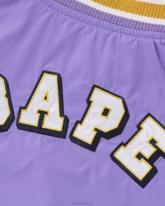 A Bathing Ape børn varsity jakke med head b patch HH6J1448 lilla