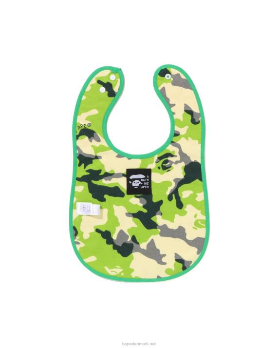 A Bathing Ape børn woodland camo baby milo fiskevest print vendbar hagesmæk HH6J1381 militærgrøn