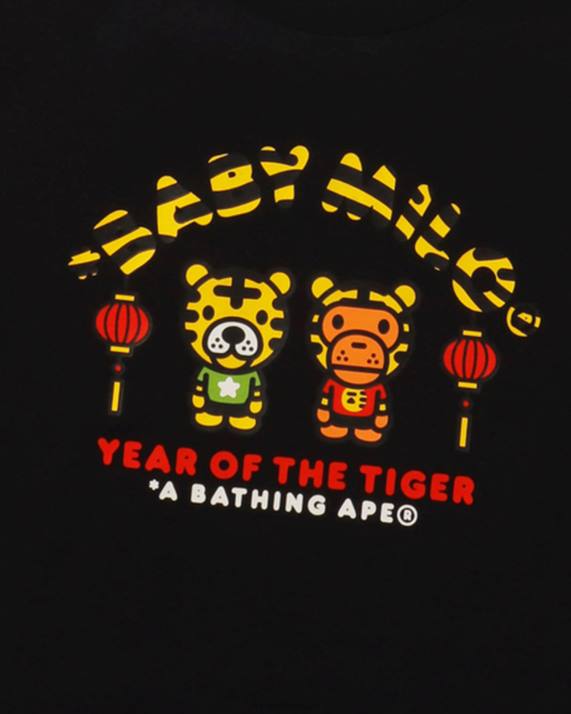 A Bathing Ape børn år af tigeren baby milo t-shirt HH6J1744 sort
