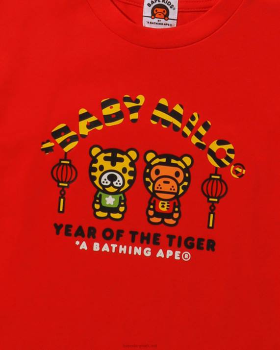 A Bathing Ape børn år af tigeren baby milo t-shirt HH6J1745 knaldrød