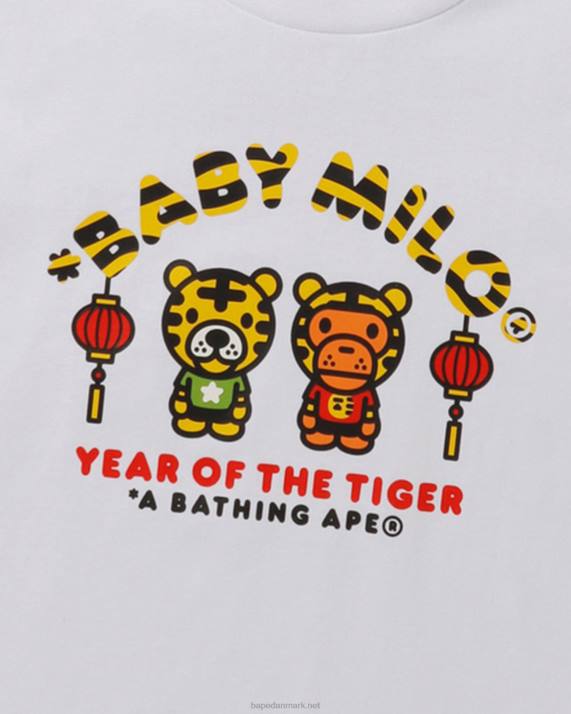 A Bathing Ape børn år af tigeren baby milo t-shirt HH6J1746 hvid