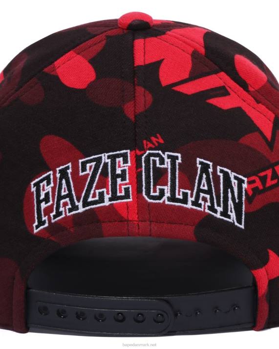 Mænd bape x faze clan snap back cap HH6J470 knaldrød