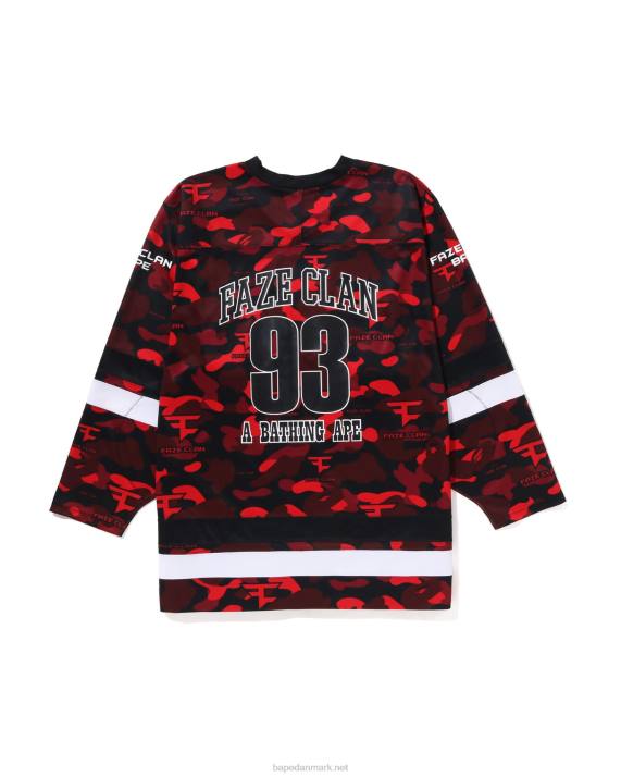 Mænd bape x faze klan hockey t-shirt HH6J262 knaldrød