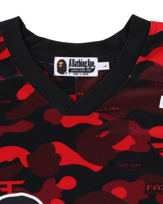 Mænd bape x faze klan hockey t-shirt HH6J262 knaldrød