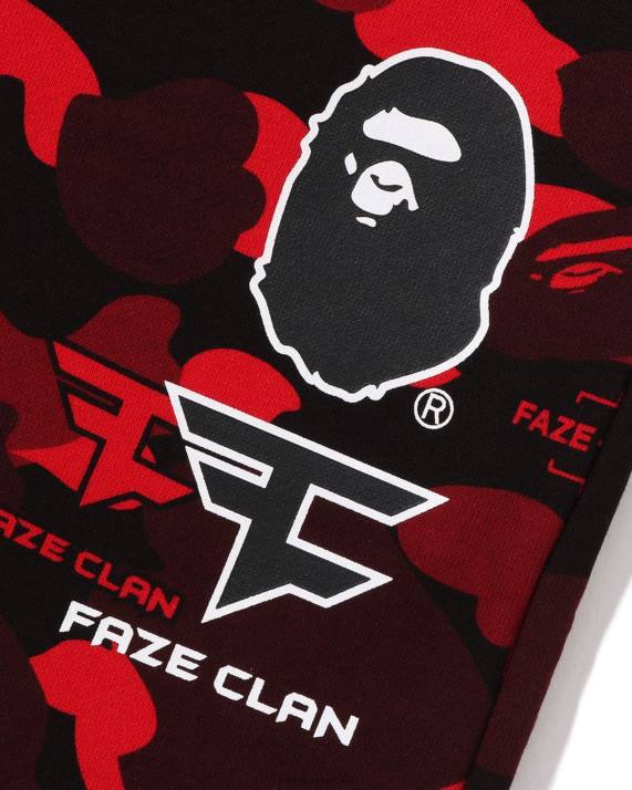 Mænd bape x faze klan joggingbukser HH6J271 knaldrød
