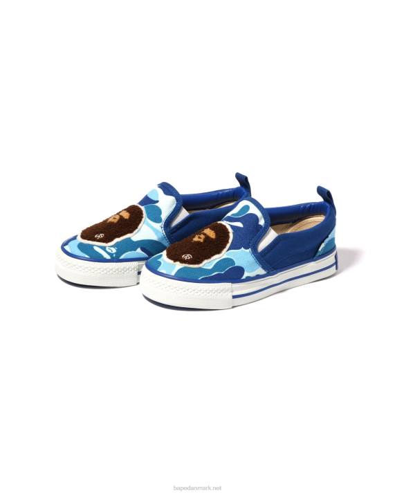 A Bathing Ape børn abc camo hoved patch slip ons HH6J1617 blå