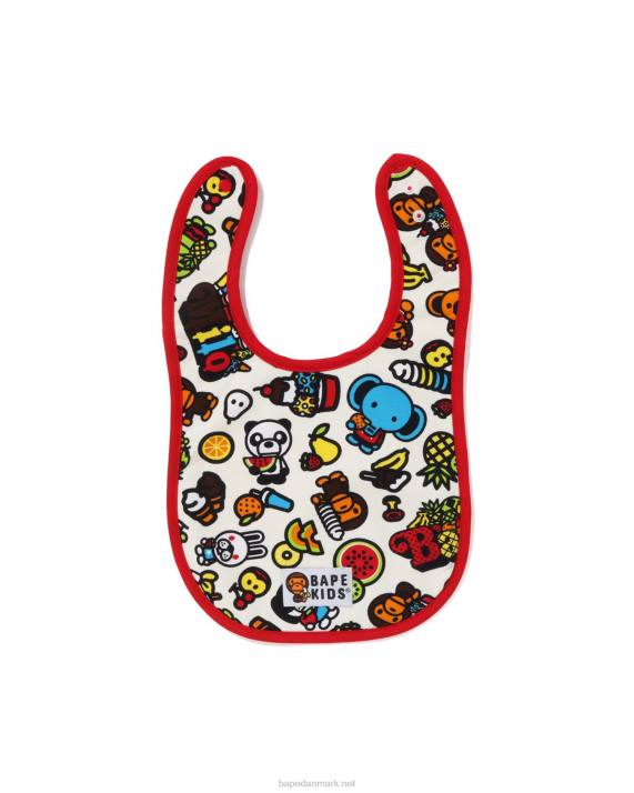 A Bathing Ape børn baby milo blandet frugt hagesmæk HH6J1332 creme farve