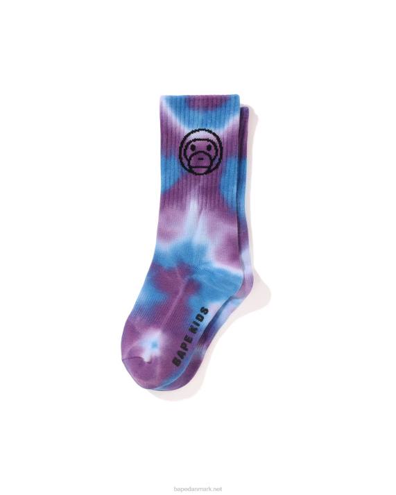 A Bathing Ape børn baby milo bindefarvet ribsok HH6J1703 blå
