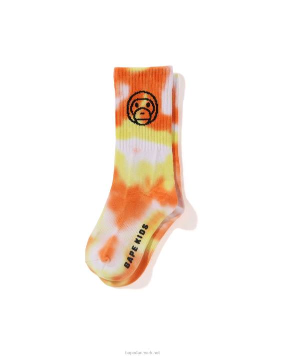 A Bathing Ape børn baby milo bindefarvet ribsok HH6J1704 orange