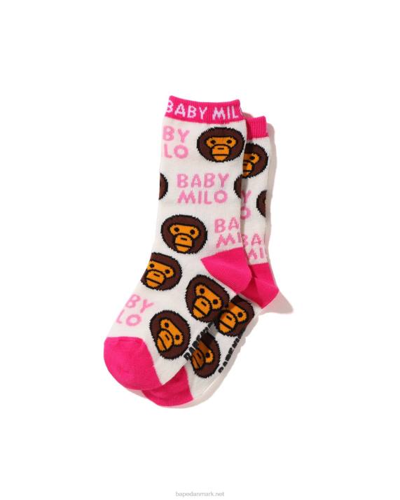 A Bathing Ape børn baby milo mønster sokker HH6J1532 hvid