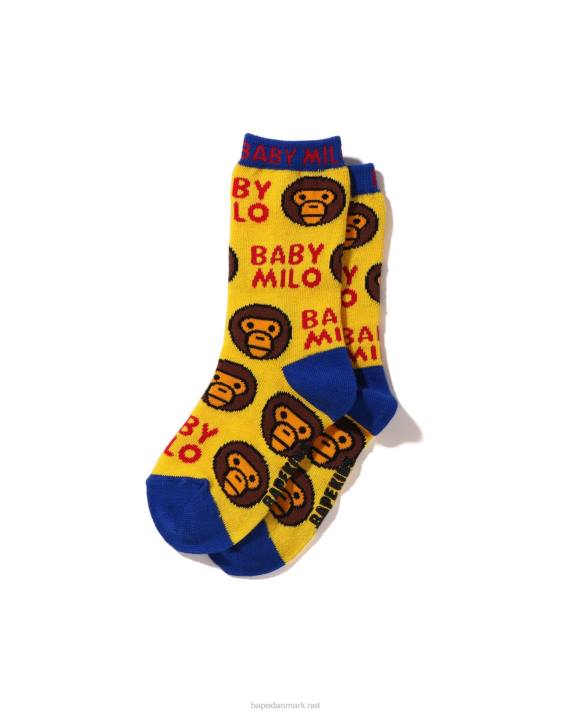 A Bathing Ape børn baby milo mønster sokker HH6J1533 gul