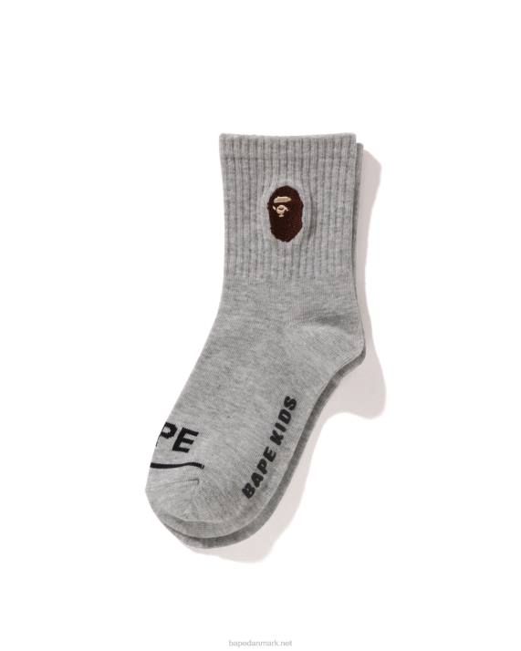 A Bathing Ape børn hoved rib sokker HH6J1679 grå