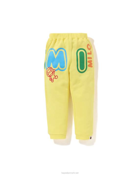 A Bathing Ape børn baby milo font sweatbukser HH6J1356 gul