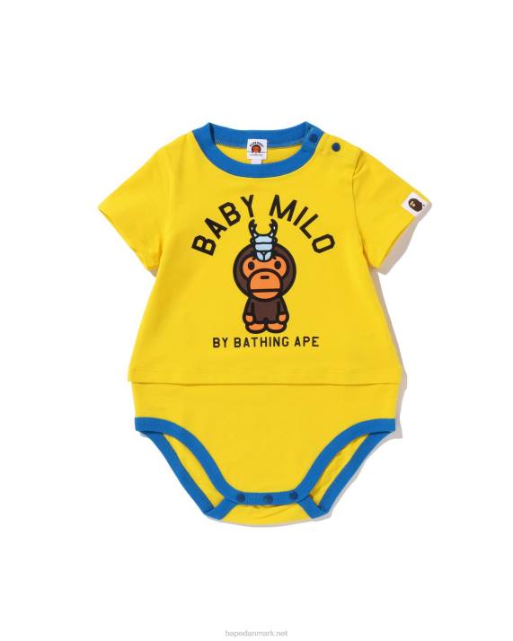 A Bathing Ape børn baby milo hjort beetle bodysuit i lag HH6J1616 gul