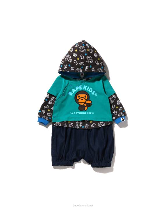 A Bathing Ape børn baby milo junkfood bukser i lag HH6J1604 mynte