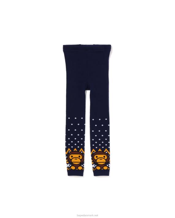 A Bathing Ape børn baby milo nordiske leggings HH6J1468 Marine blå
