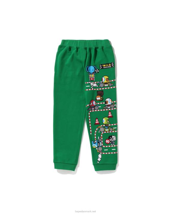 A Bathing Ape børn baby milo racing friends joggingbukser HH6J1732 påfuglegrøn
