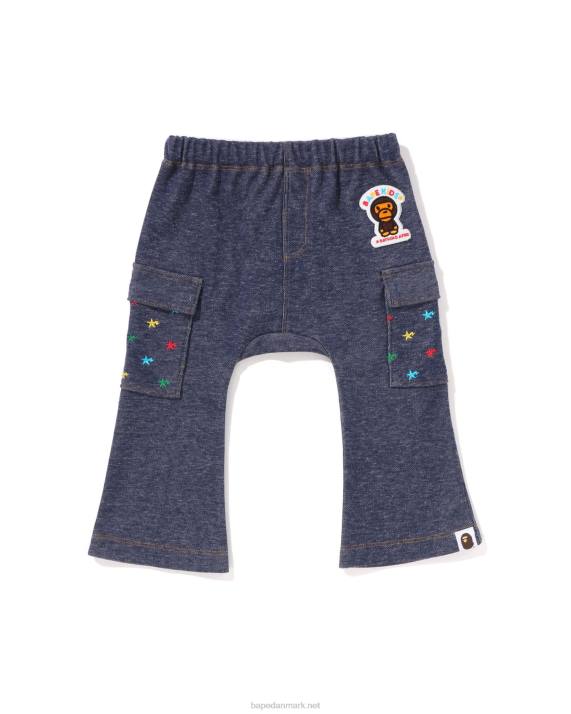 A Bathing Ape børn baby milo sta jersey denimbukser HH6J1399 denim