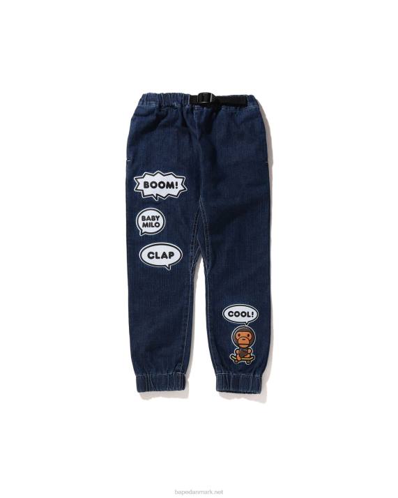 A Bathing Ape børn baby milo taleballon denimbukser HH6J1560 denim