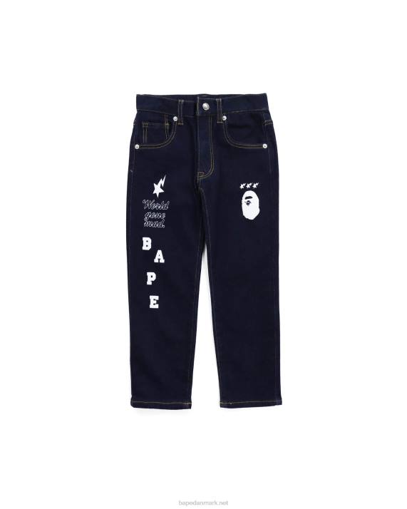 A Bathing Ape børn denimbukser med flere print HH6J1765 denim