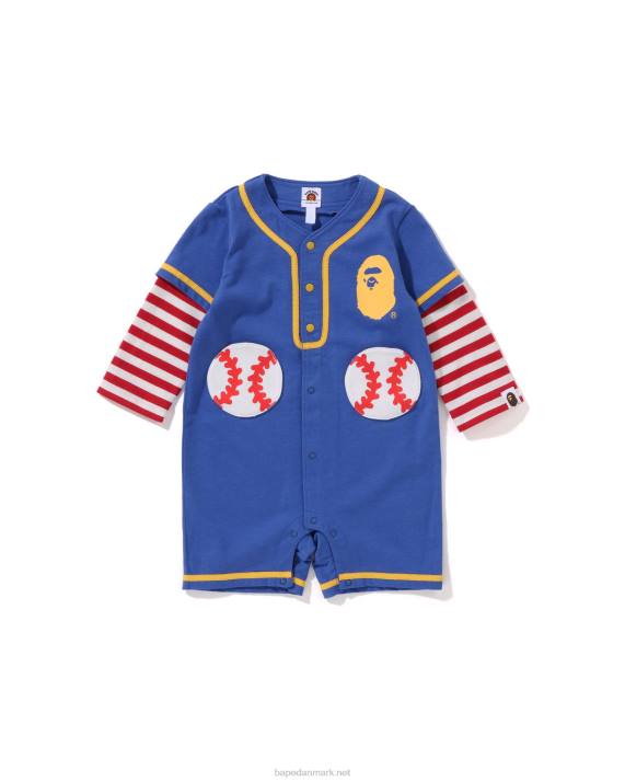 A Bathing Ape børn hoop baseball skjorte lagdelte bukser HH6J1568 blå