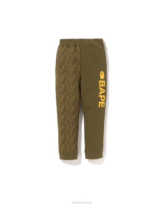 A Bathing Ape børn sta quiltende joggingbukser HH6J1541 militærgrøn