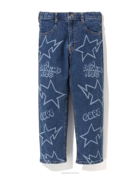A Bathing Ape børn tilfældige sta denim bukser HH6J1464 Marine blå