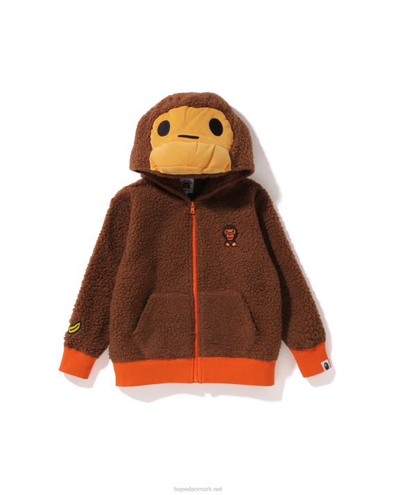 A Bathing Ape børn baby milo boa plysjakke HH6J1778 Brun
