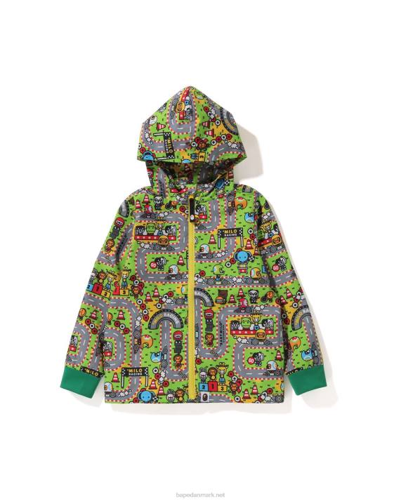 A Bathing Ape børn baby milo racer-hættetrøjejakke HH6J1723 caise