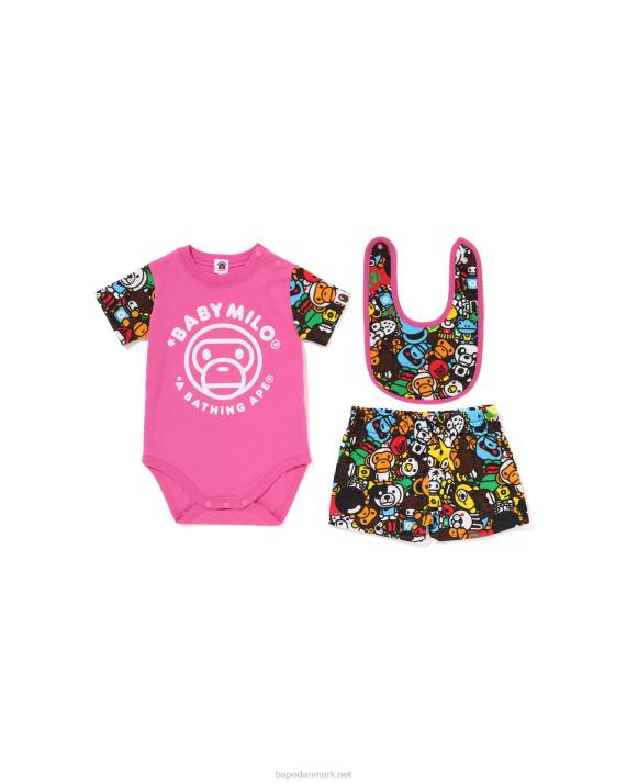 A Bathing Ape børn milo all safari gavesæt HH6J1392 lyserød