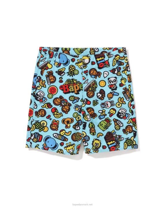 A Bathing Ape børn baby milo blandede frugtshorts HH6J1337 lyseblå