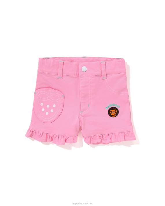 A Bathing Ape børn baby milo strawberry frill shorts HH6J1417 lyserød