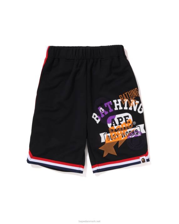 A Bathing Ape børn basketballshorts med flere print HH6J1359 sort