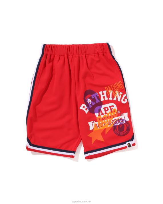 A Bathing Ape børn basketballshorts med flere print HH6J1360 knaldrød