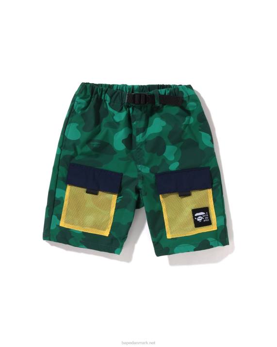 A Bathing Ape børn farve camo mesh lommeshorts HH6J1596 smaragd
