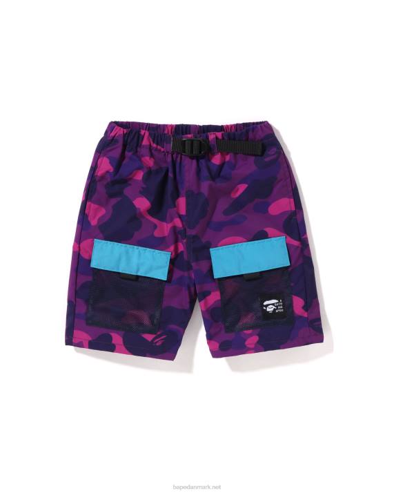 A Bathing Ape børn farve camo mesh lommeshorts HH6J1597 lilla